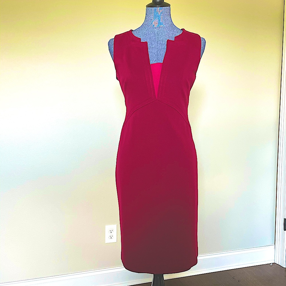 Elie Tahari red wine bodycon dress